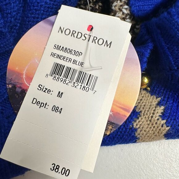 NWT Love By Design Women’s Blue  Reindeer Christmas Holiday Sweater - Size M - Picture 4 of 6